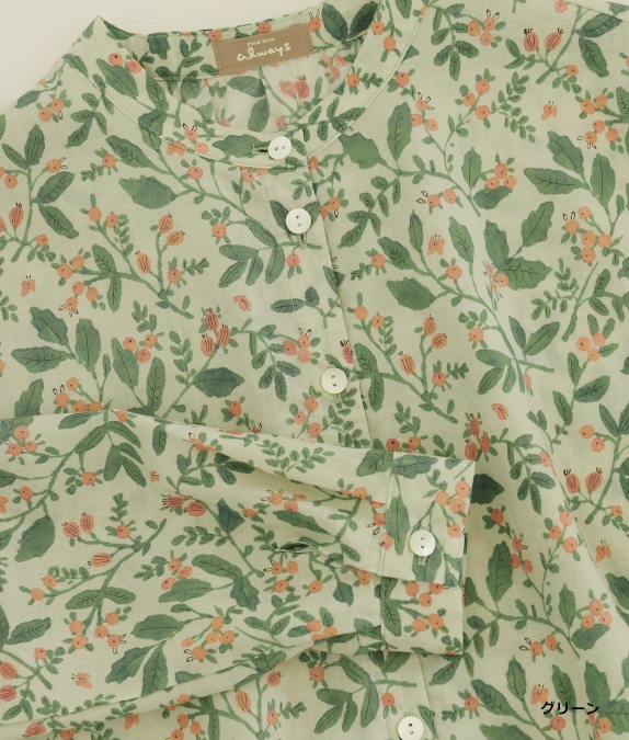 【クリアランスSALE20%OFF】ボタニカル柄ブラウス