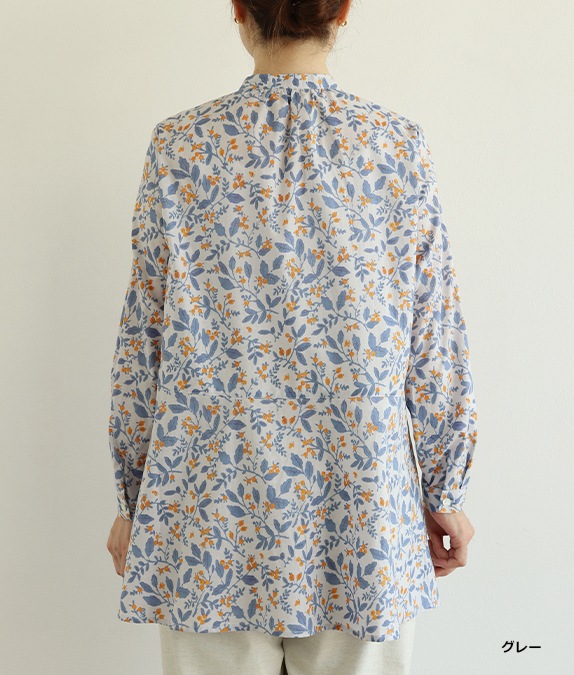 【クリアランスSALE20%OFF】ボタニカル柄ブラウス
