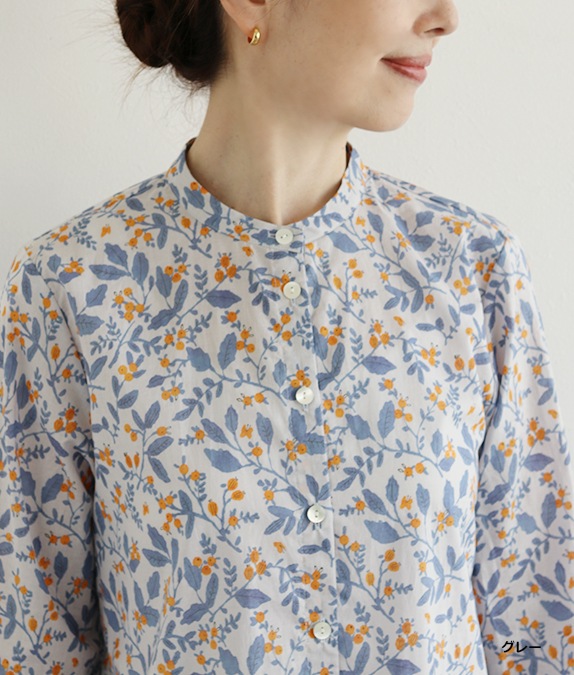 【クリアランスSALE20%OFF】ボタニカル柄ブラウス