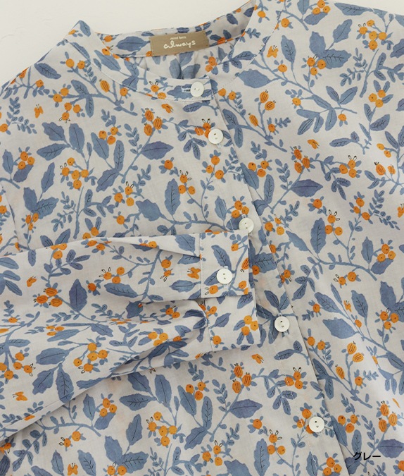 【クリアランスSALE20%OFF】ボタニカル柄ブラウス