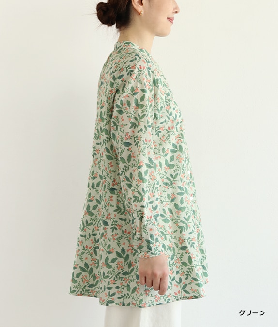 【クリアランスSALE20%OFF】ボタニカル柄ブラウス