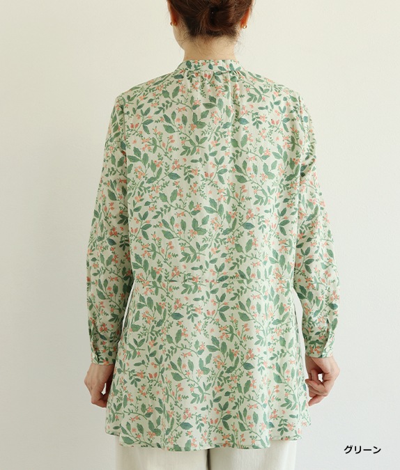 【クリアランスSALE20%OFF】ボタニカル柄ブラウス
