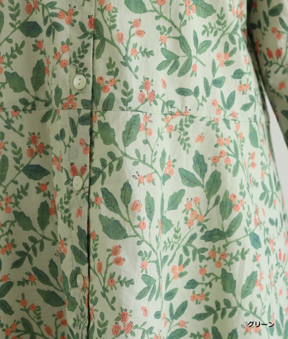 【クリアランスSALE20%OFF】ボタニカル柄ブラウス