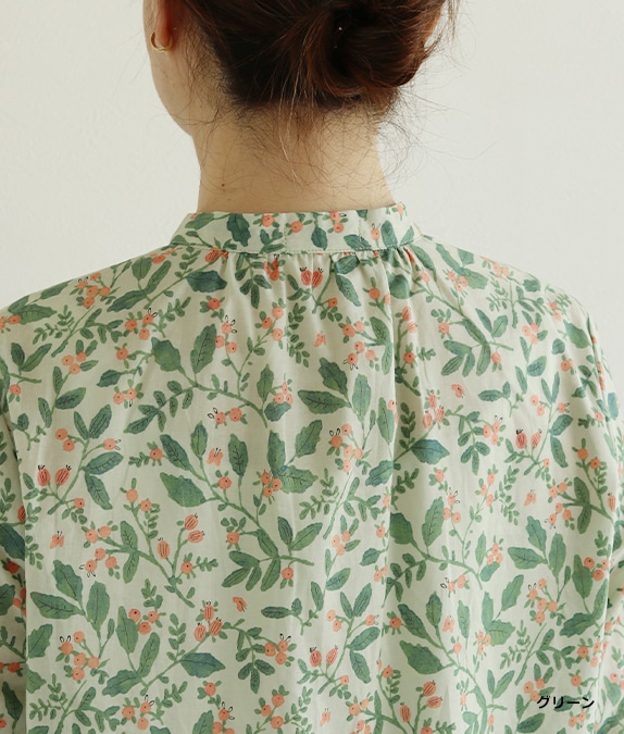 【クリアランスSALE20%OFF】ボタニカル柄ブラウス