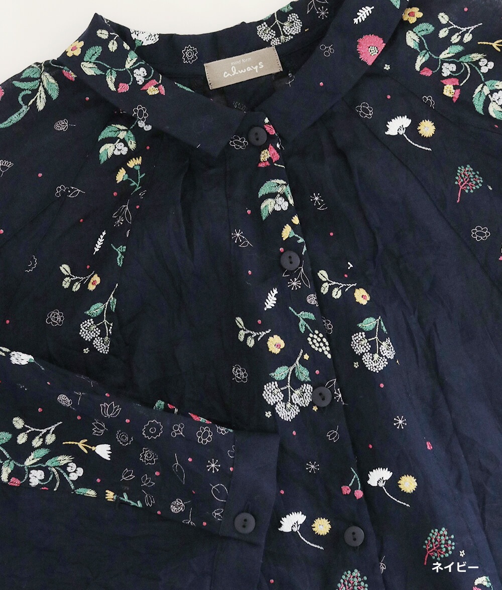 【SALE20%OFF】発泡フラワープリントブラウス