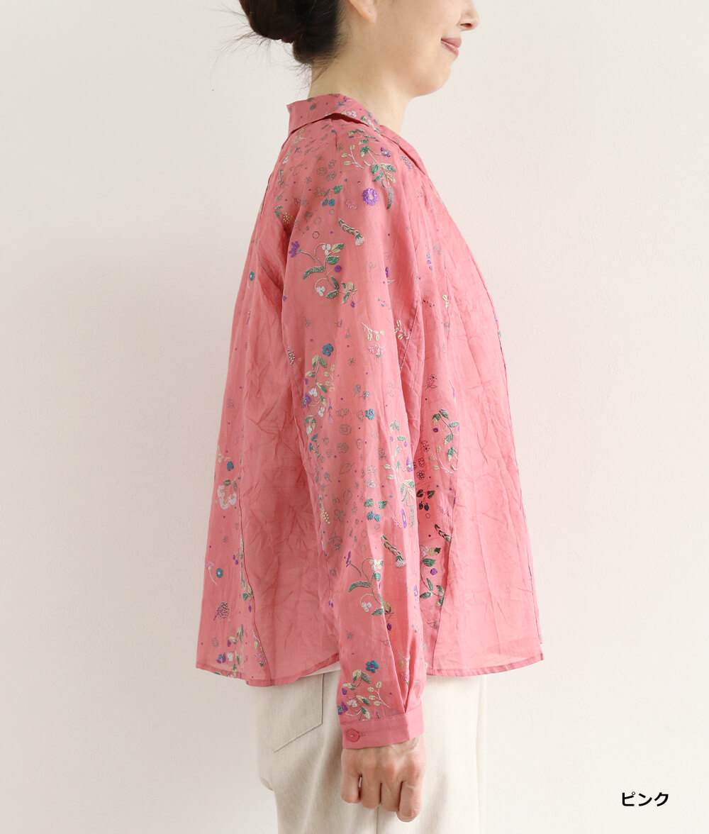 【SALE20%OFF】発泡フラワープリントブラウス