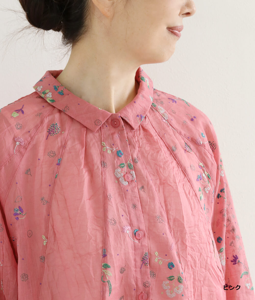発泡フラワープリントブラウス l 50代・60代からの婦人服 オルウェイズ