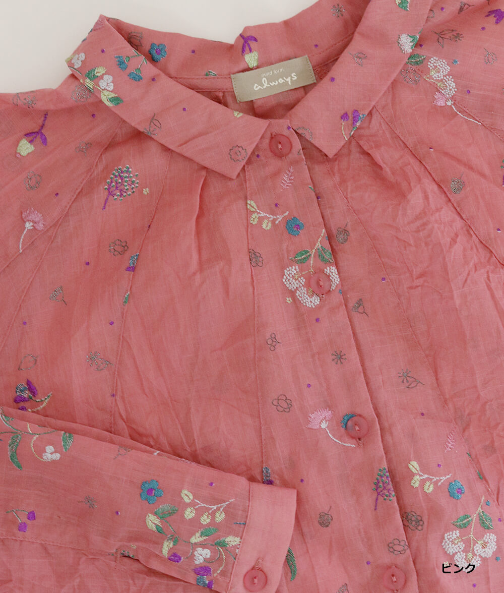 【SALE20%OFF】発泡フラワープリントブラウス