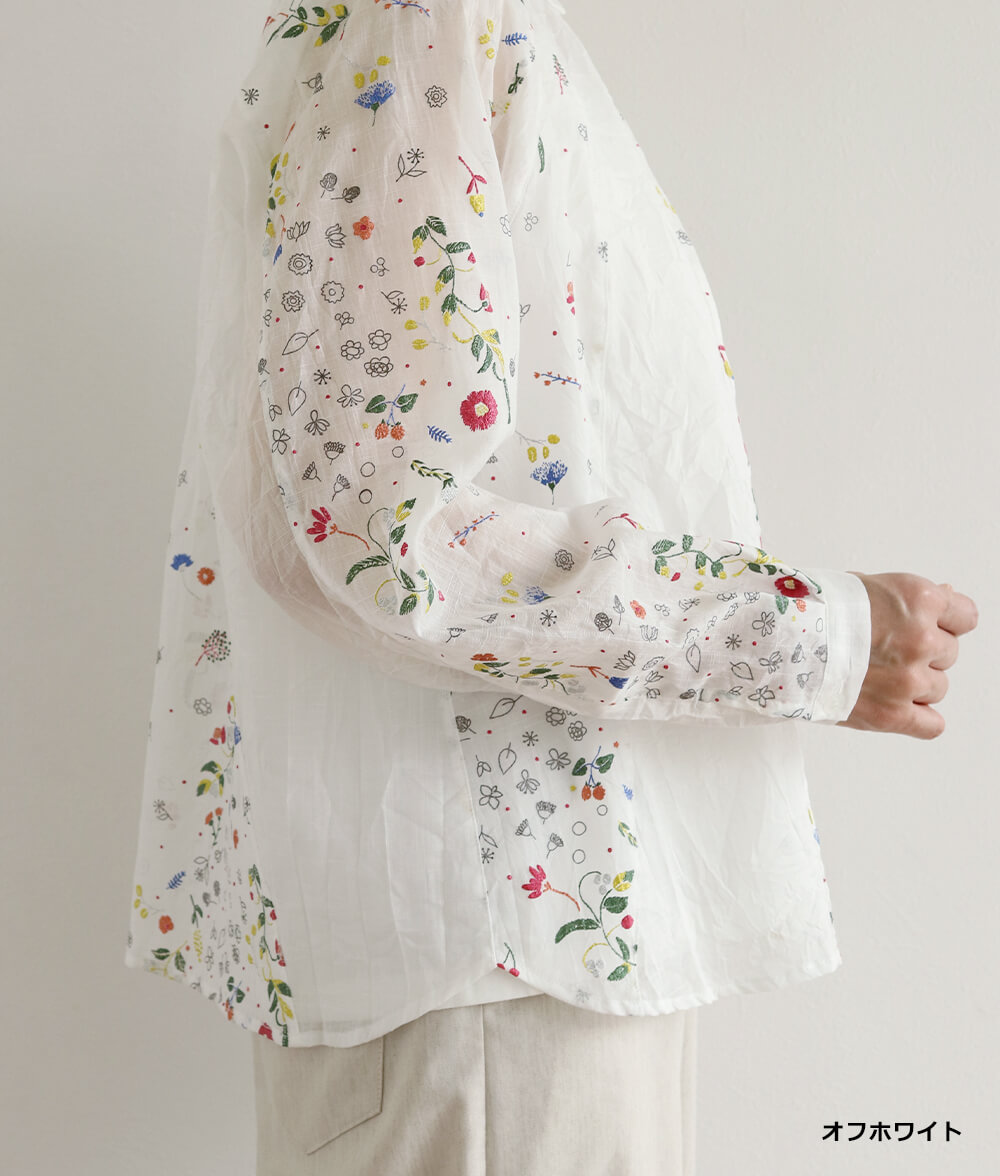 【SALE20%OFF】発泡フラワープリントブラウス