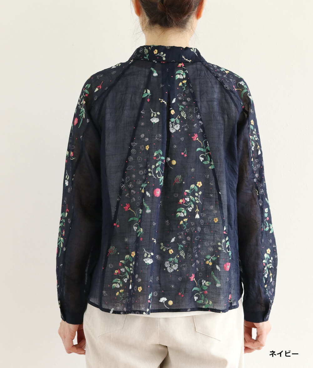 【SALE20%OFF】発泡フラワープリントブラウス