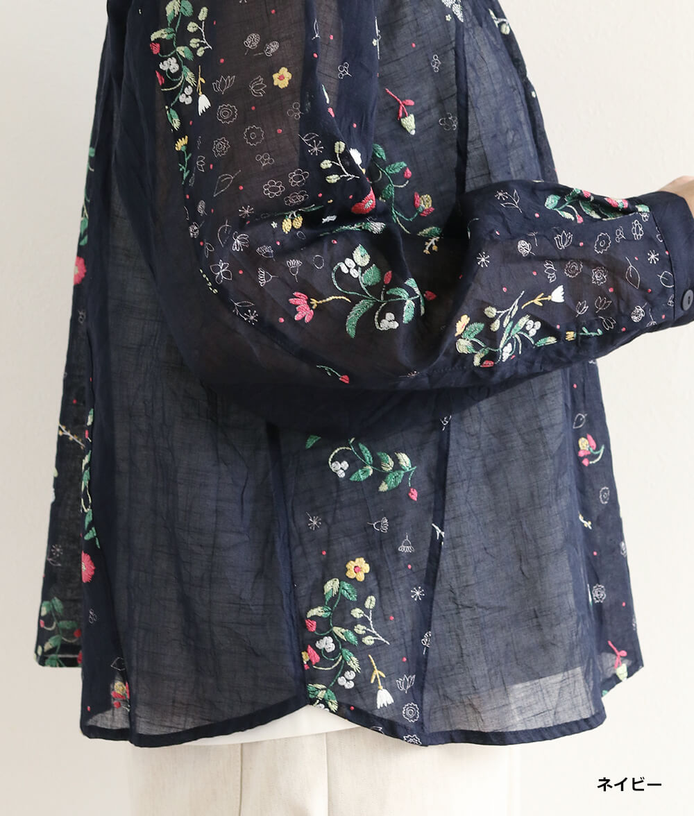 【SALE20%OFF】発泡フラワープリントブラウス