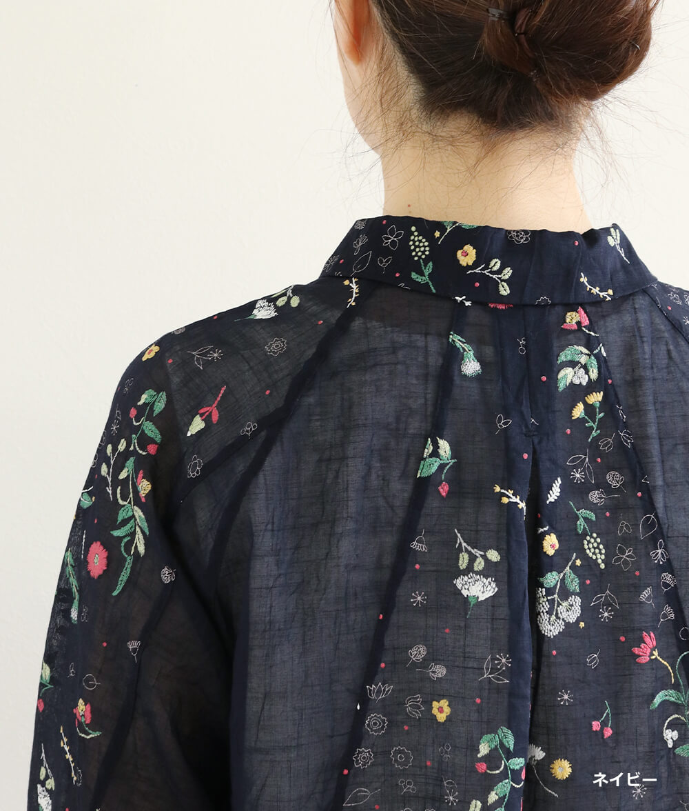 【SALE20%OFF】発泡フラワープリントブラウス