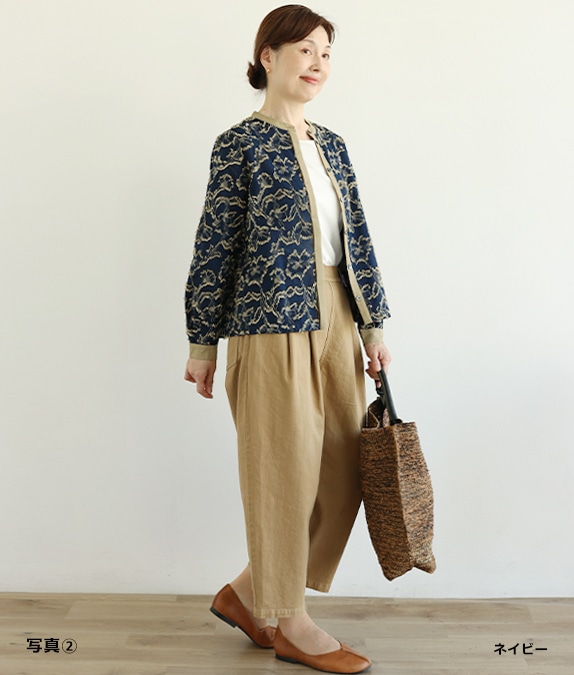 【SALE20%OFF】フラワーカットジャカードブラウス