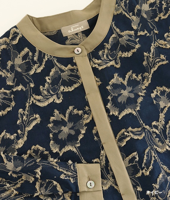 【SALE20%OFF】フラワーカットジャカードブラウス