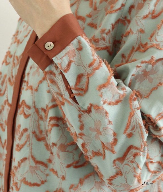 【SALE20%OFF】フラワーカットジャカードブラウス