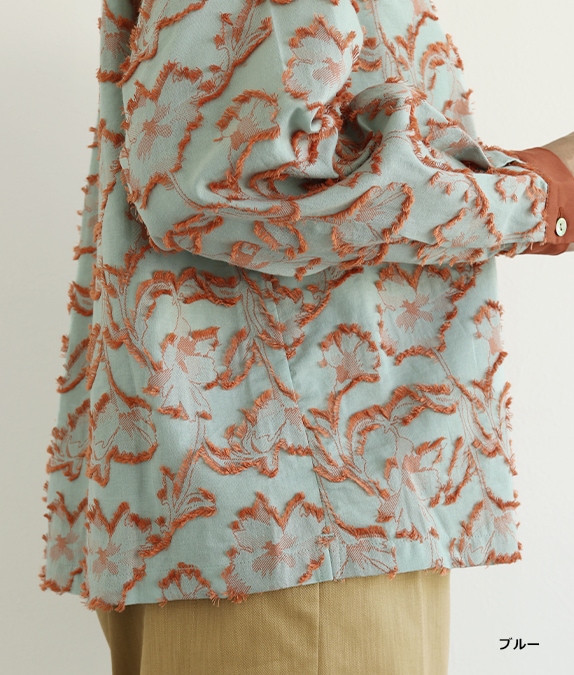 【SALE20%OFF】フラワーカットジャカードブラウス