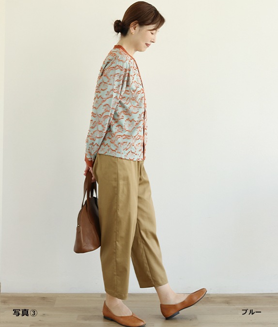 【SALE20%OFF】フラワーカットジャカードブラウス