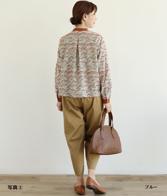 【SALE20%OFF】フラワーカットジャカードブラウス