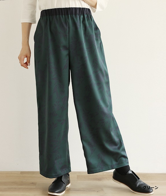 【SALE50％OFF】フラワーサテンパンツ