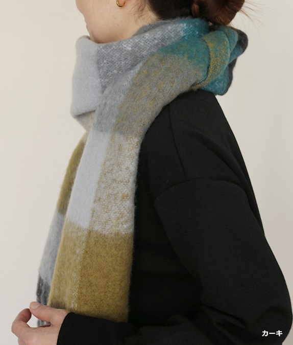 【SALE30%OFF】ブロックチェックマフラー