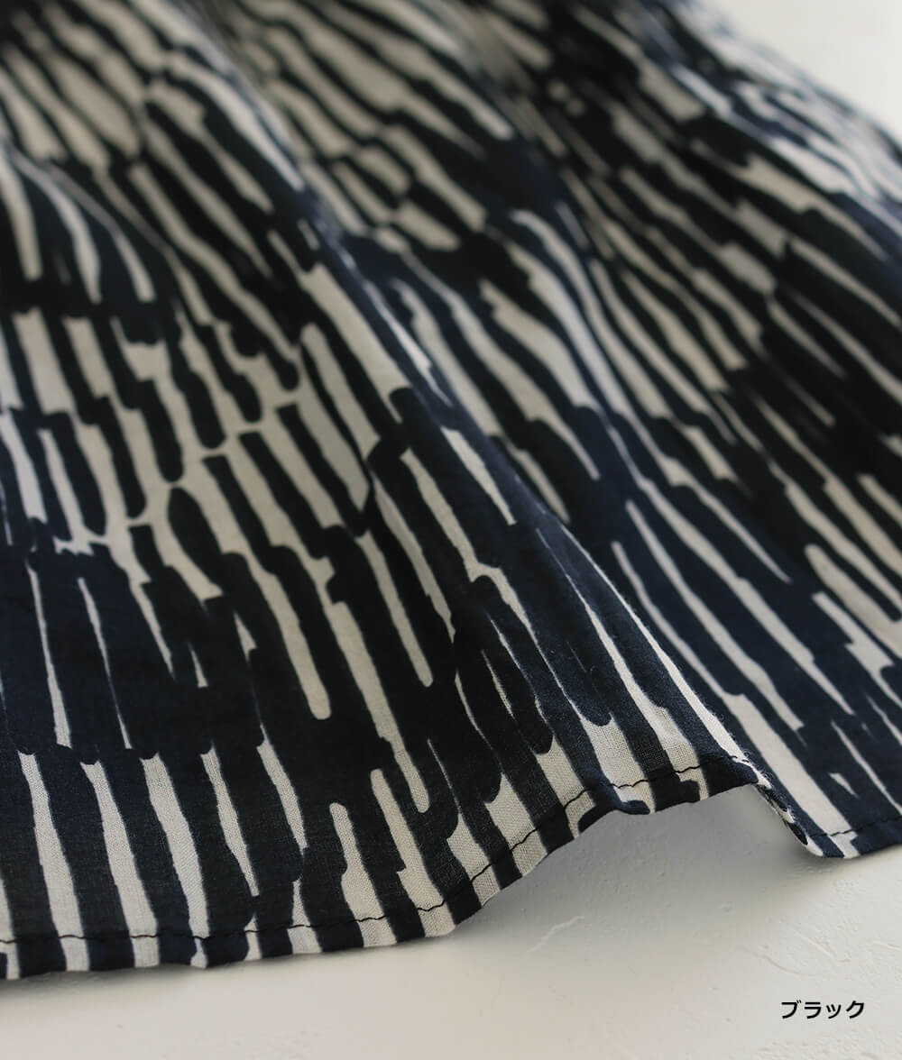 【SALE30%OFF】コットンシフォン線画ブラウス