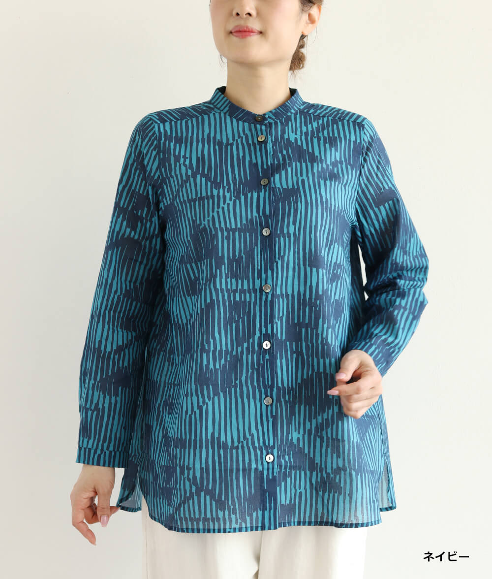 【SALE30%OFF】コットンシフォン線画ブラウス