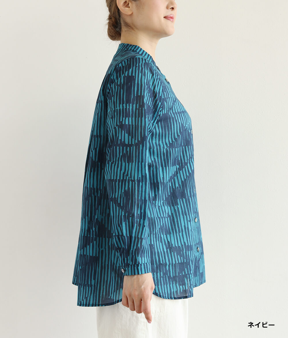 【SALE30%OFF】コットンシフォン線画ブラウス