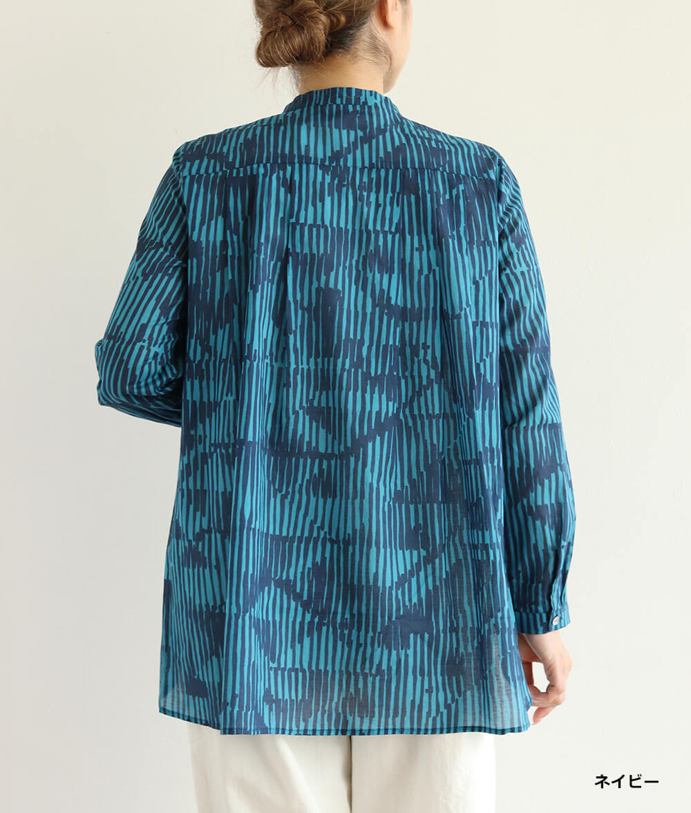 【SALE30%OFF】コットンシフォン線画ブラウス