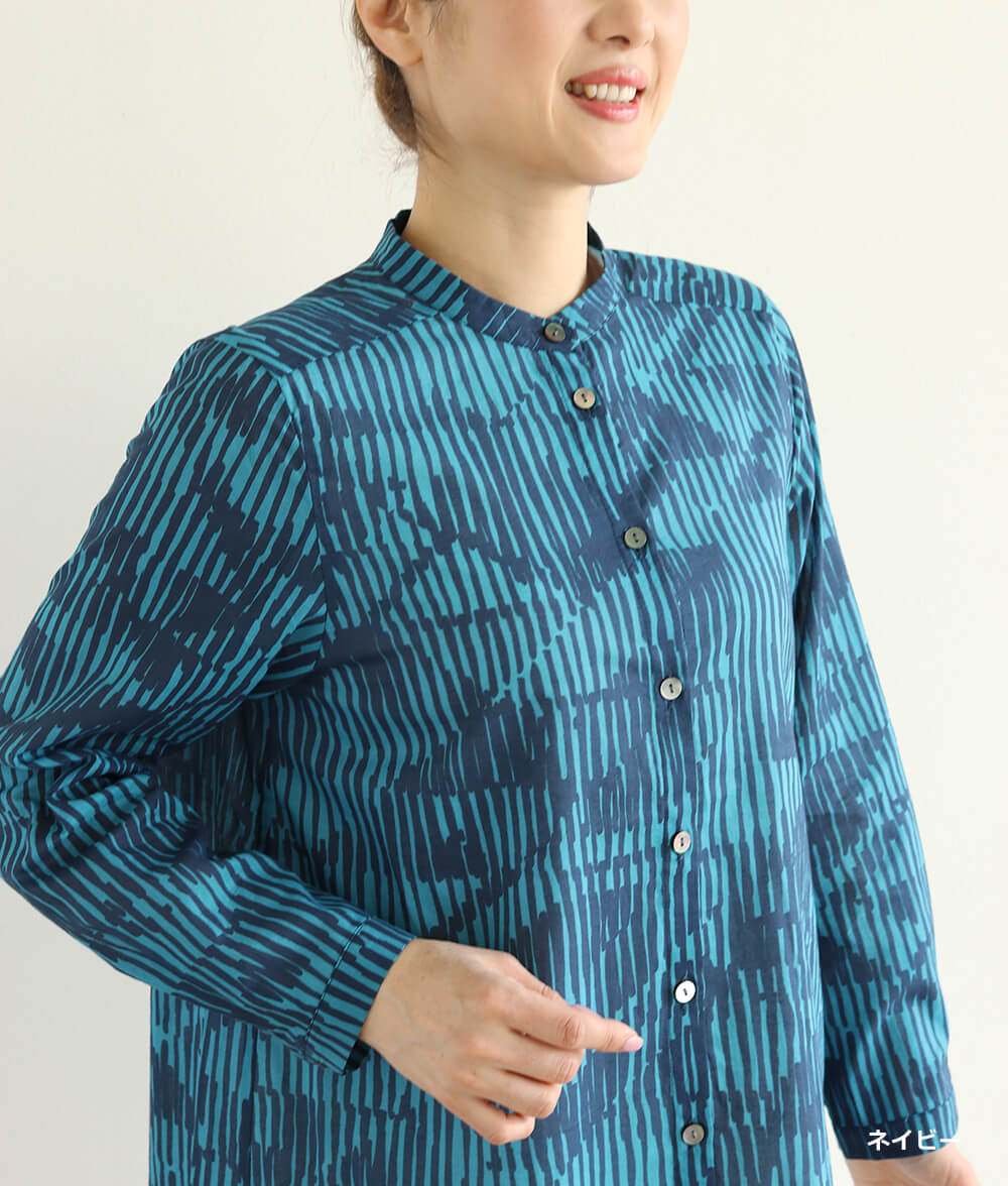 【SALE30%OFF】コットンシフォン線画ブラウス
