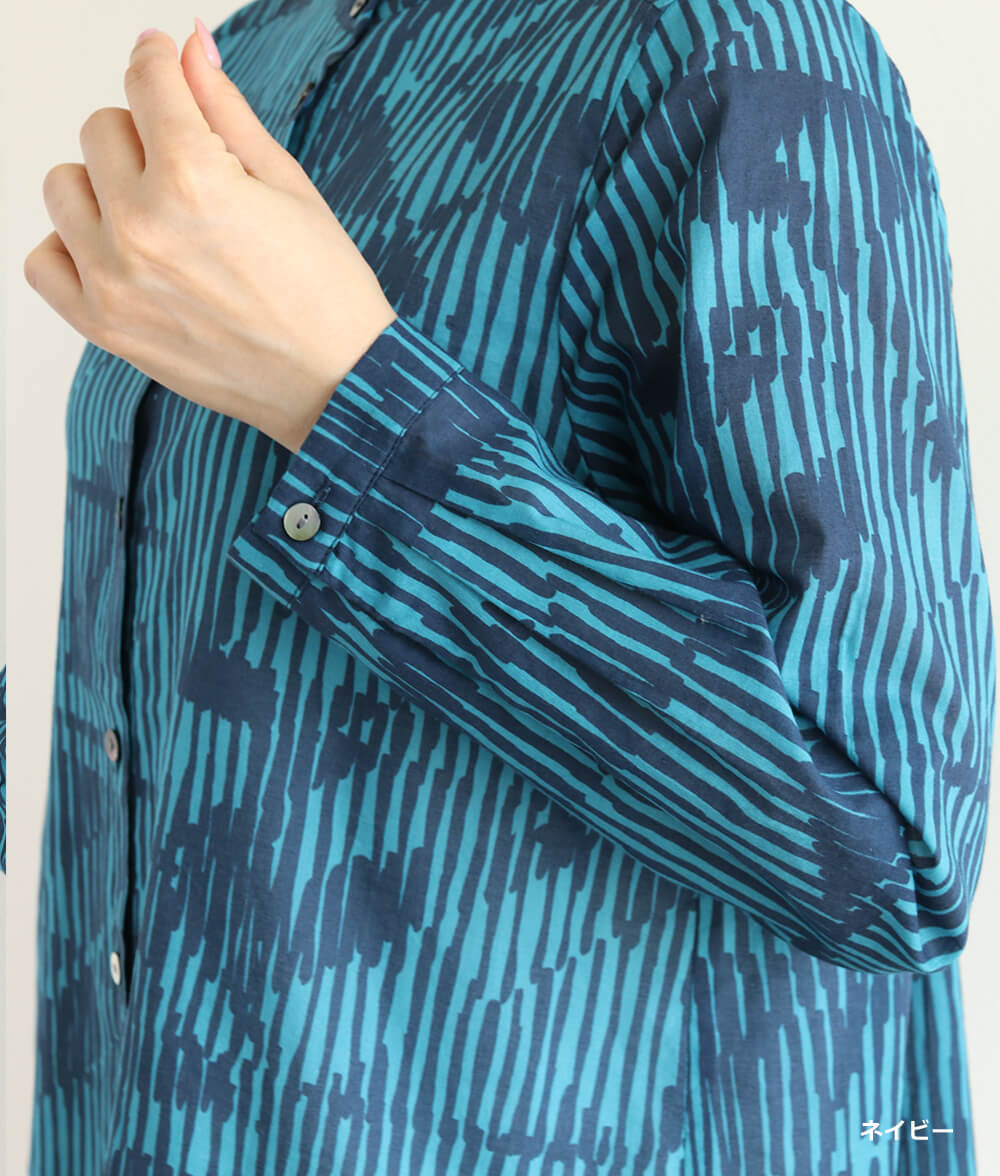 【SALE30%OFF】コットンシフォン線画ブラウス