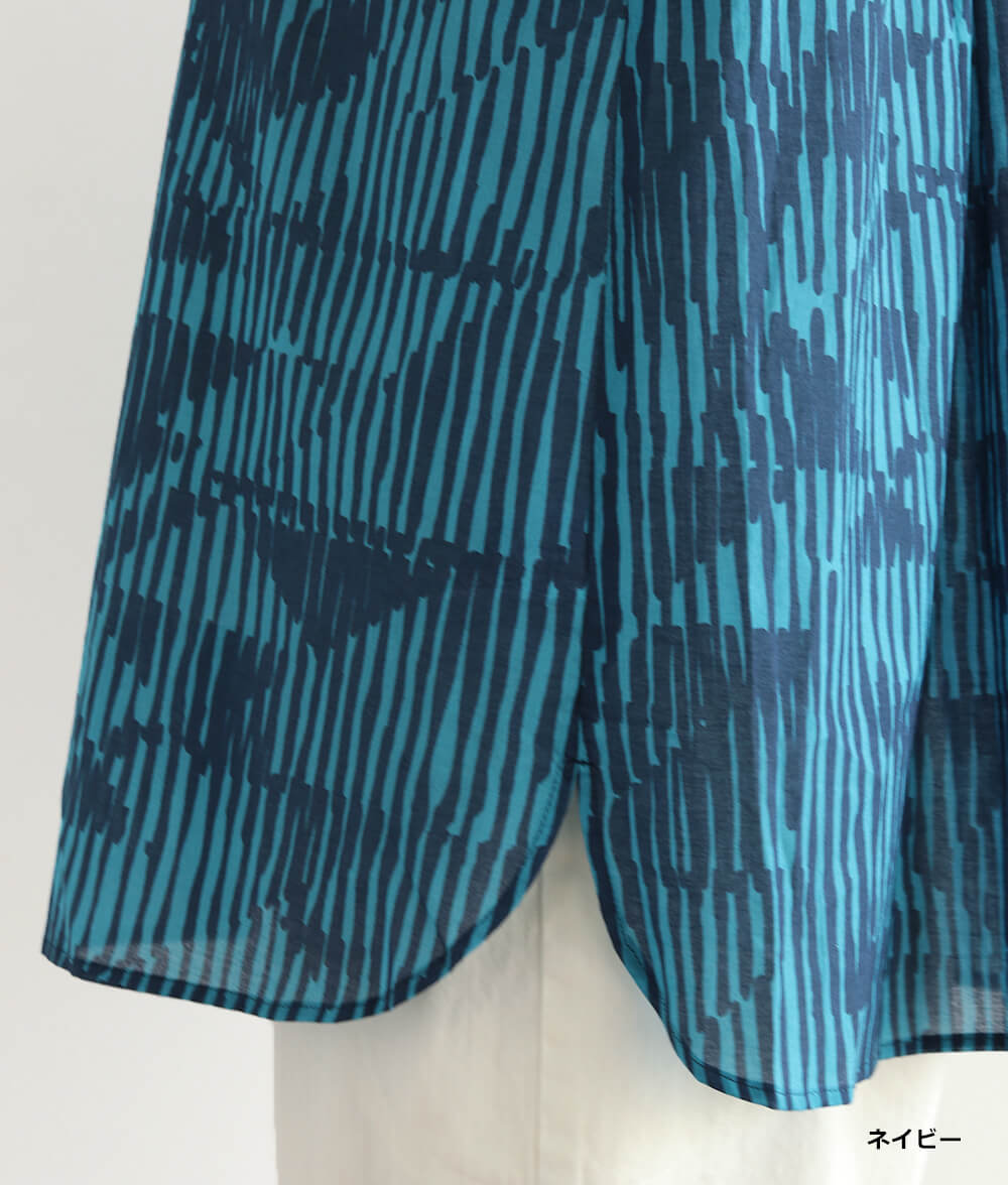 【SALE30%OFF】コットンシフォン線画ブラウス