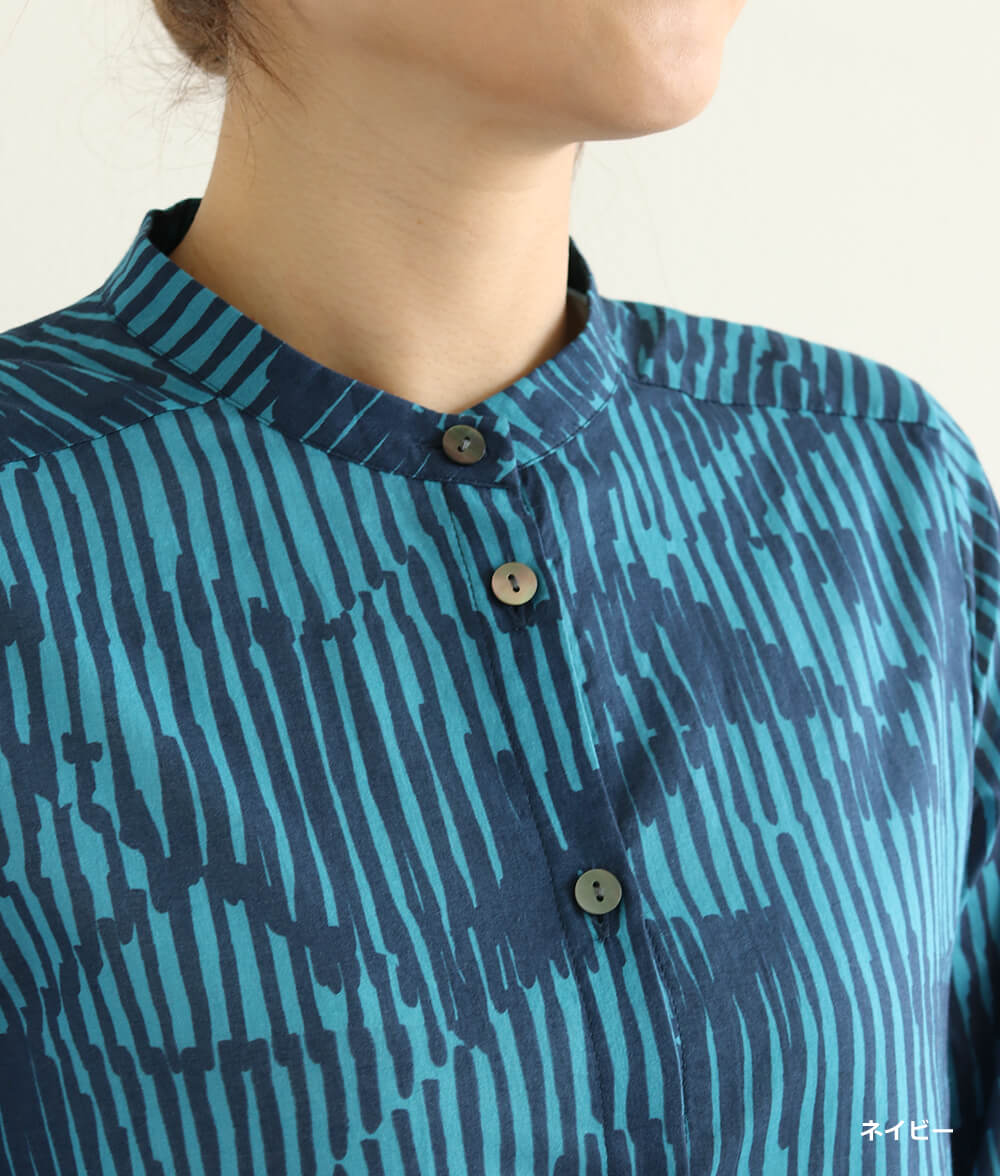 【SALE30%OFF】コットンシフォン線画ブラウス