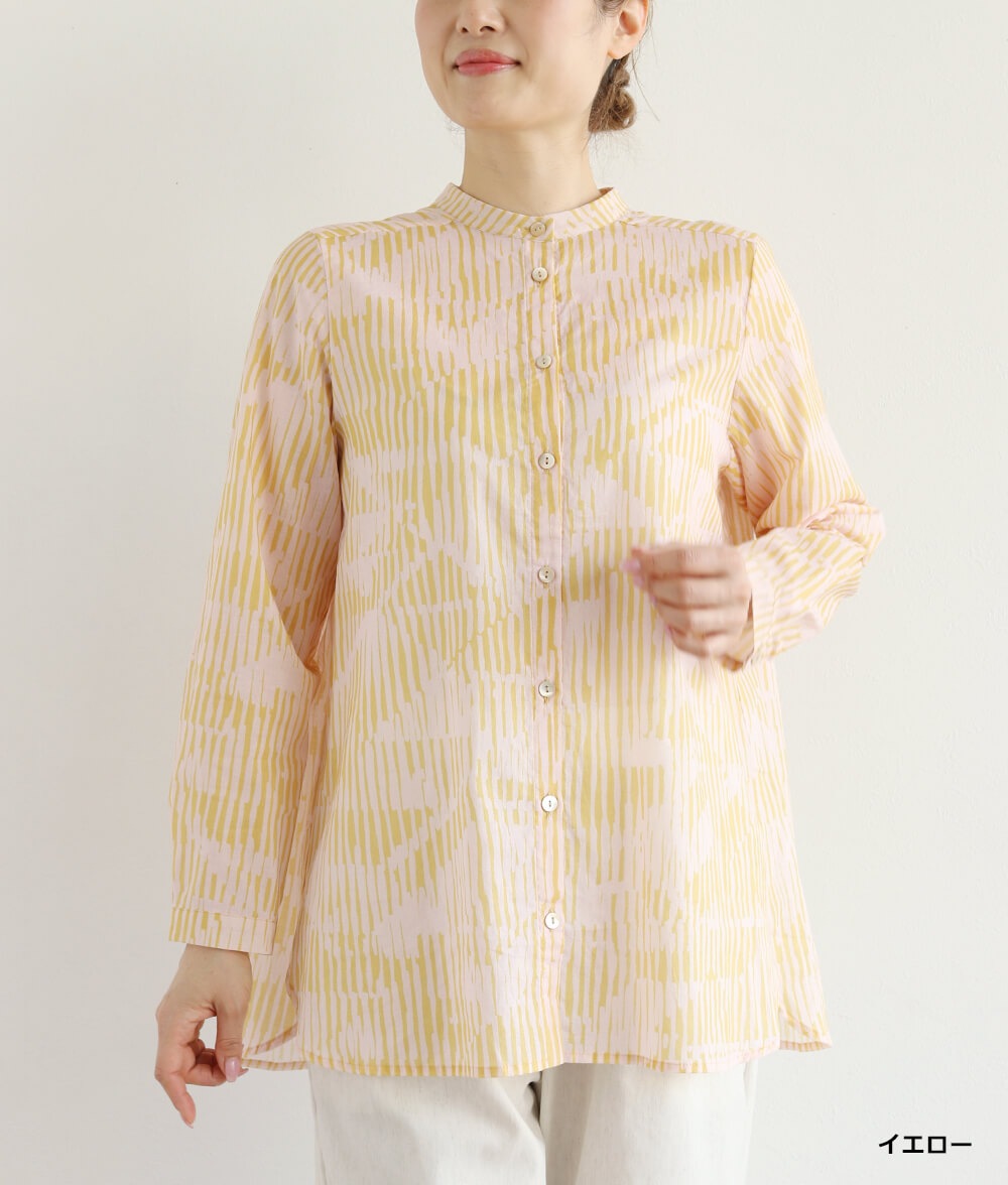 【SALE30%OFF】コットンシフォン線画ブラウス
