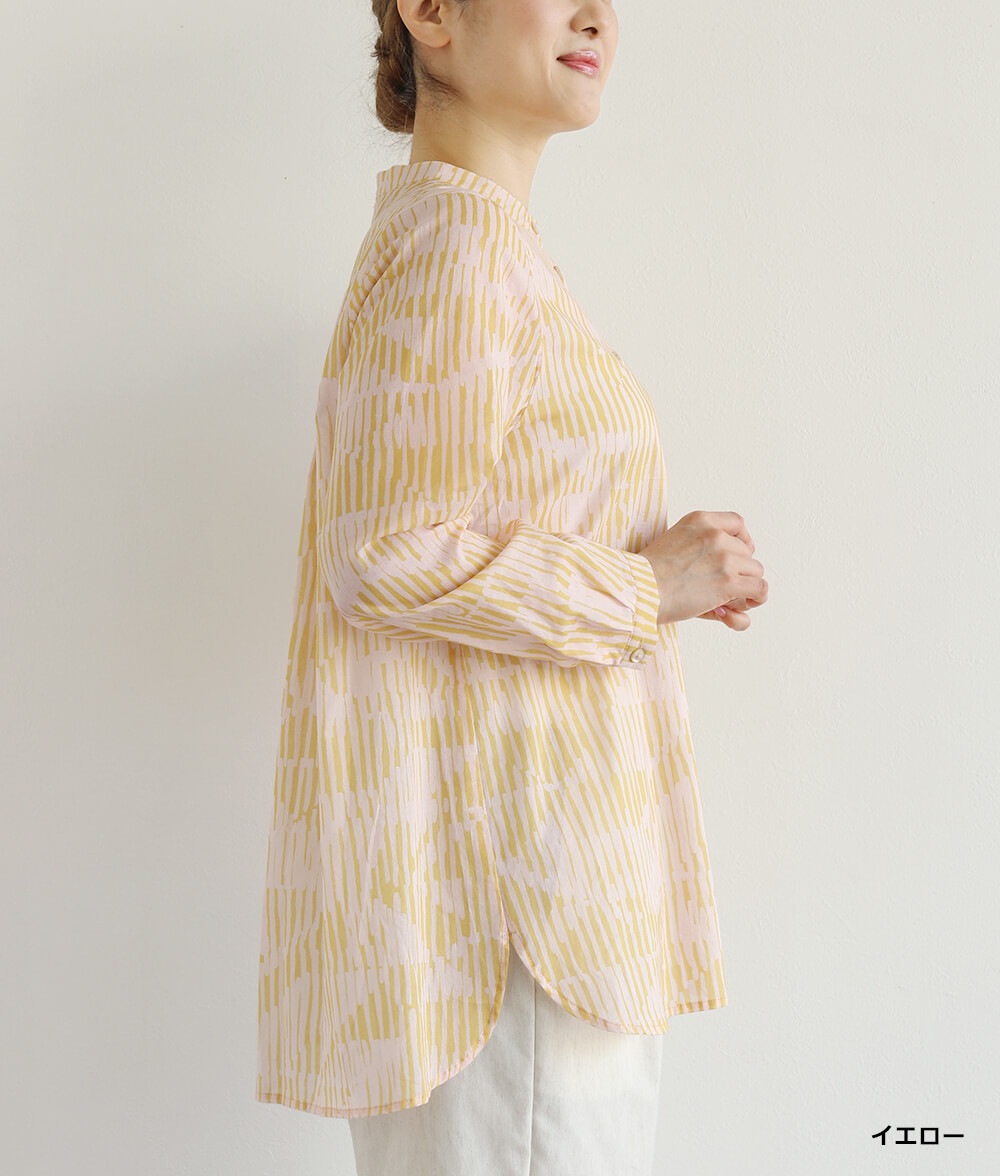 【SALE30%OFF】コットンシフォン線画ブラウス