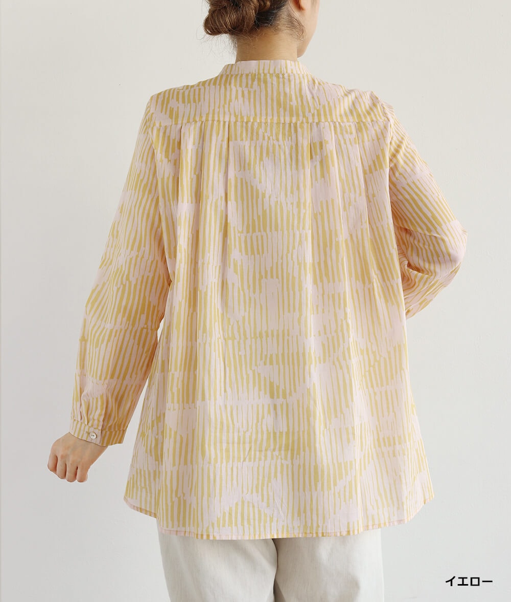 【SALE30%OFF】コットンシフォン線画ブラウス