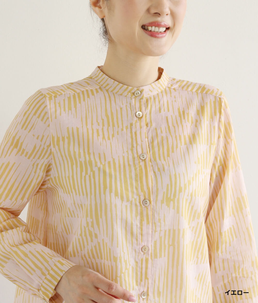 【SALE30%OFF】コットンシフォン線画ブラウス