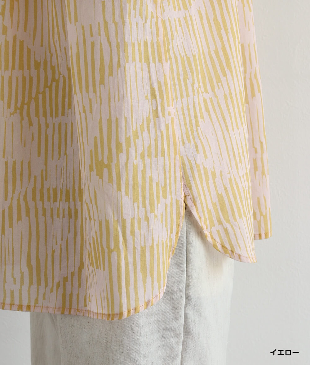 【SALE30%OFF】コットンシフォン線画ブラウス