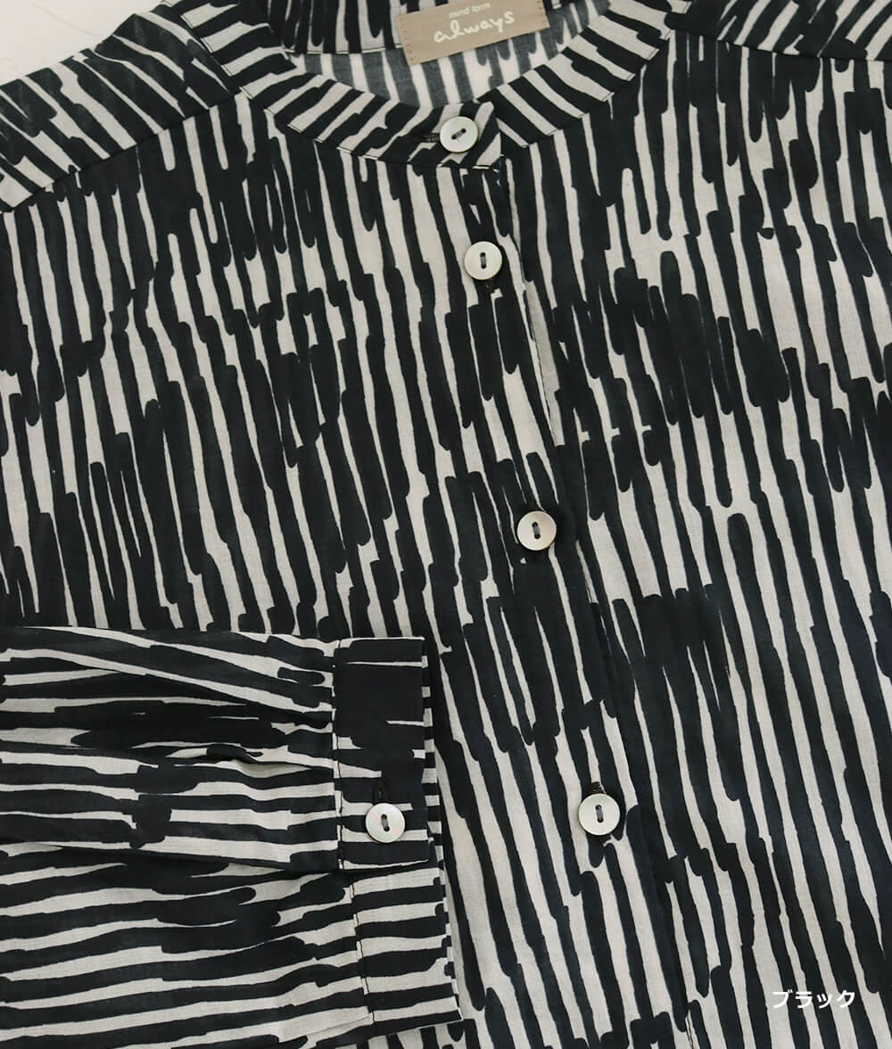 【SALE30%OFF】コットンシフォン線画ブラウス