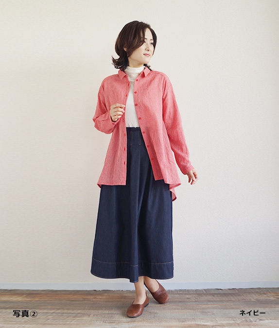 タックタックスカート l 大人のスカート l ミセス l 40代・50代からの