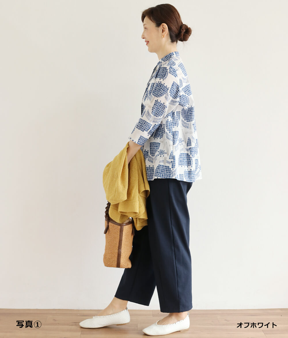 【SALE20%OFF】ブロックフラワーブラウス