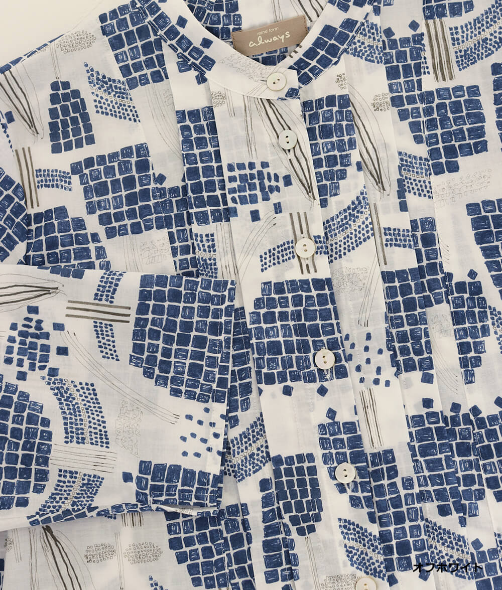 【SALE20%OFF】ブロックフラワーブラウス