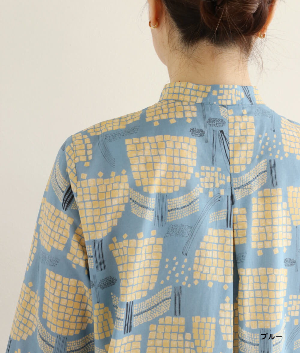 【SALE20%OFF】ブロックフラワーブラウス