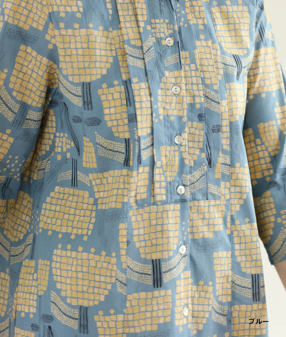 【SALE20%OFF】ブロックフラワーブラウス