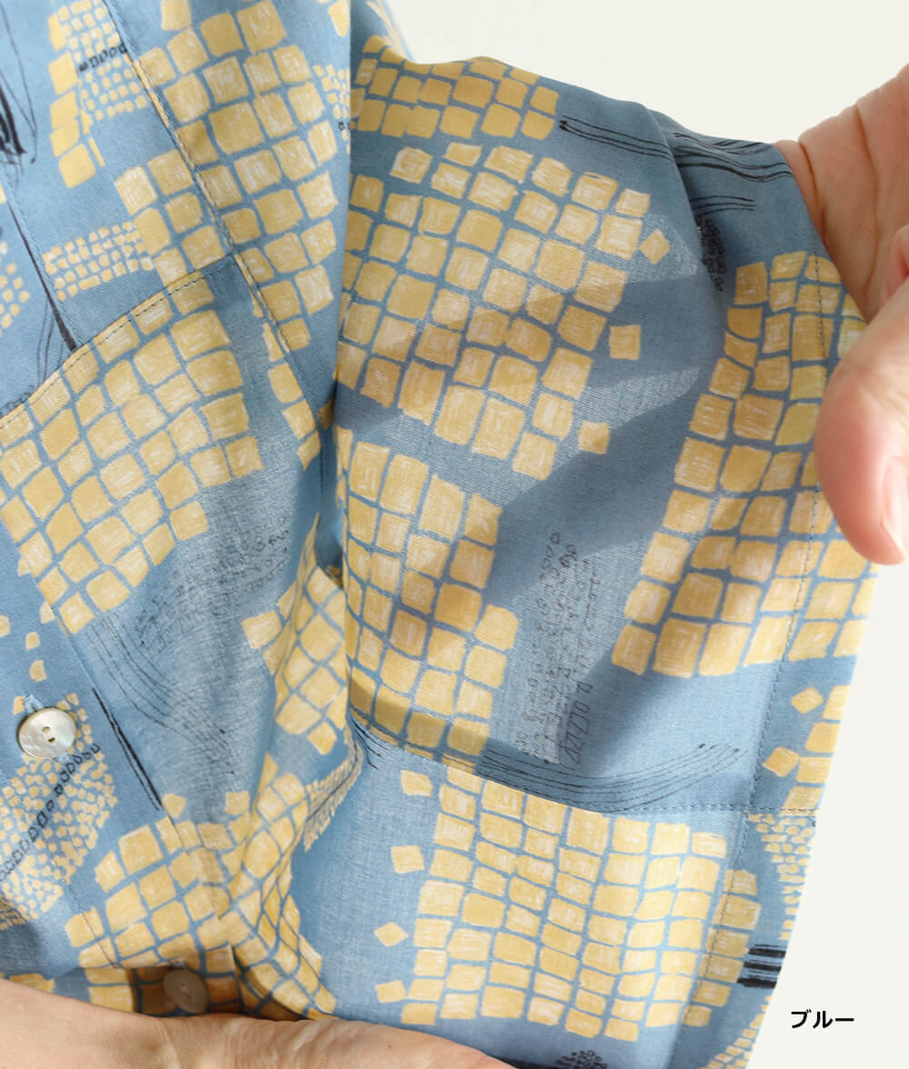 【SALE20%OFF】ブロックフラワーブラウス