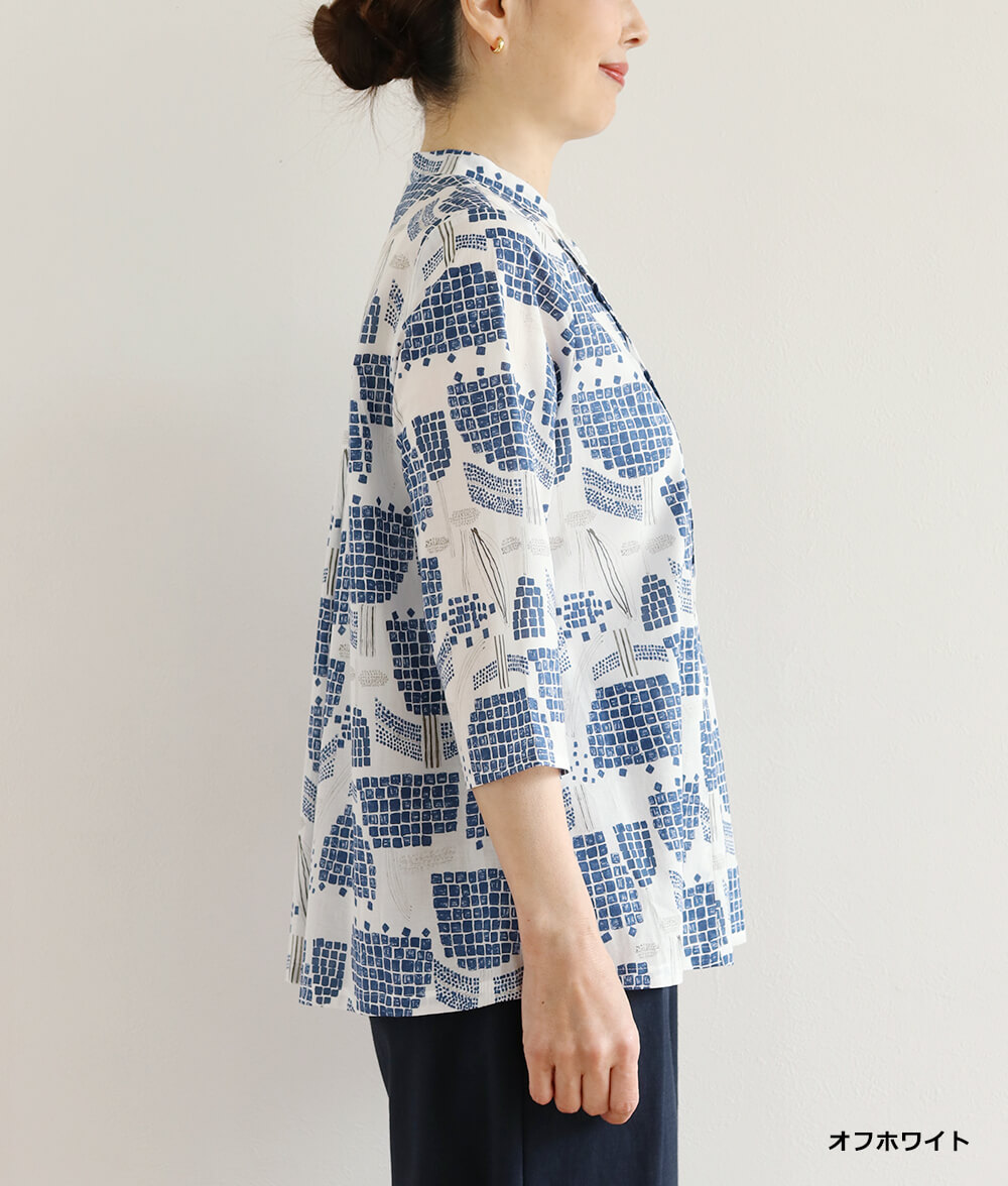 【SALE20%OFF】ブロックフラワーブラウス