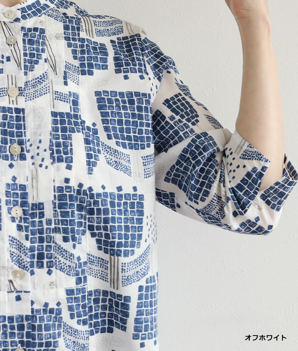 【SALE20%OFF】ブロックフラワーブラウス