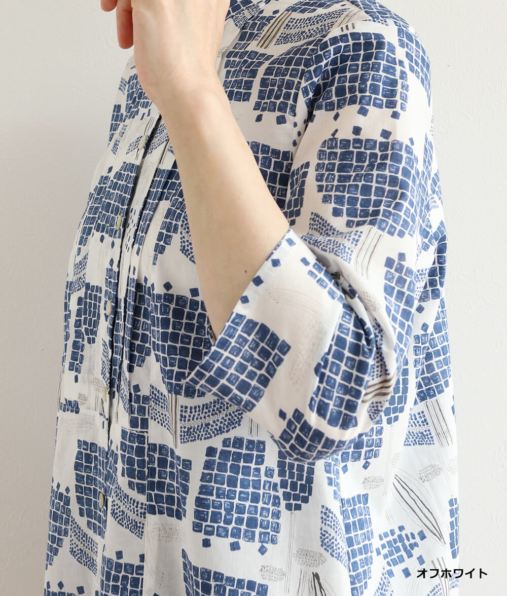 【SALE20%OFF】ブロックフラワーブラウス
