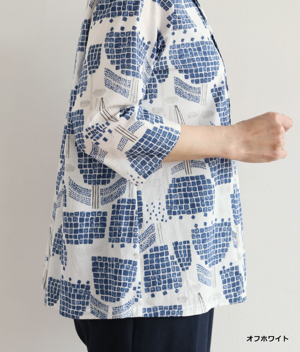 【SALE20%OFF】ブロックフラワーブラウス
