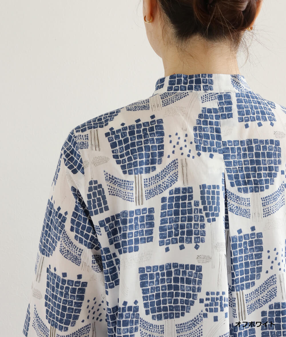 【SALE20%OFF】ブロックフラワーブラウス
