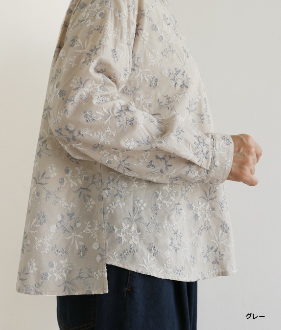 momonohana ブラウス　作家さま　リネン 草花柄ドルマンブラウス 544-02 Series | かぐらやONLINE SHOP